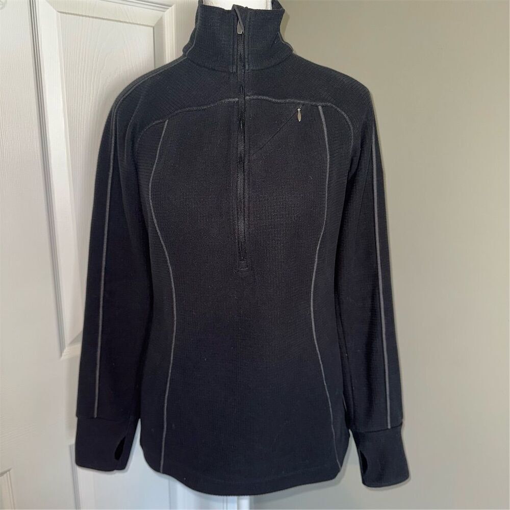 Columbia Women's Titanium Textured Black 1/2‎ Zip Pullover Size S Activewear